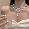 Модный Чокер-ожерелье с хрустальными жемчужными кисточками для женщин Трендовые Цепочки Колье На Шею Чокеры Женские Вечеринки Аксессуары