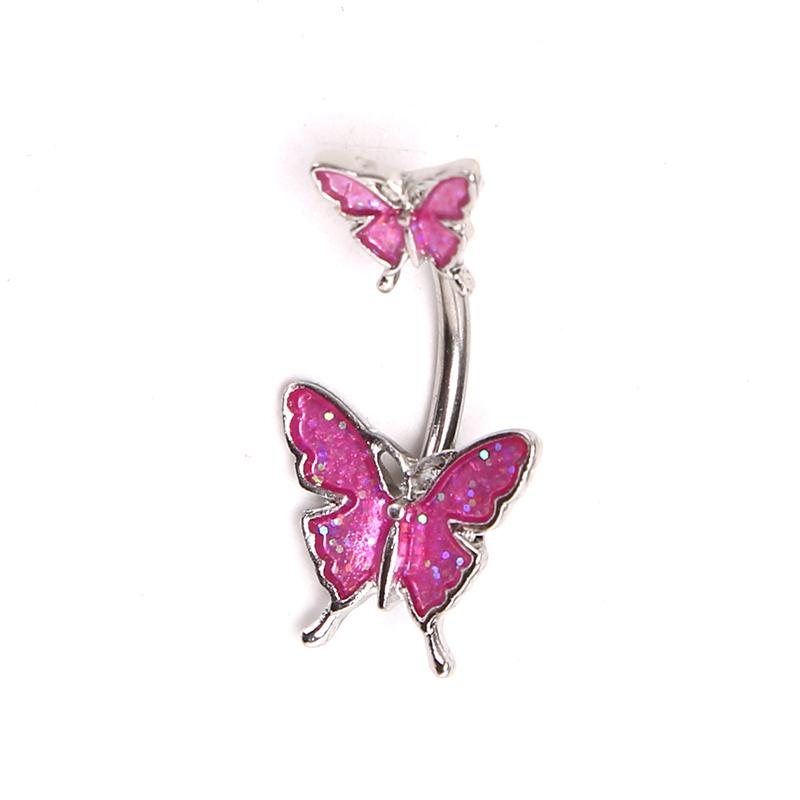 1Pcs 316L Surgical Steel Navel Belly Button Rings Butterfly Barbell Navel Ring