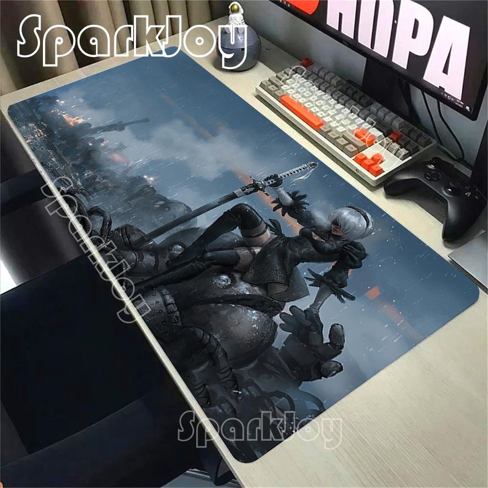 Anime Nier Automata 2b Mouse Pad Xxl Extended Gaming Desk Mat Kawaii Sexy Girl Laptop Keyboard Rug Black White Large Pc Mats