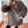 Женская шуба на осень и зиму из искусственного лисьего меха, повседневная мода, свободная шуба, модели средней длины, тонкие