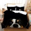 Комплект постельного белья с принтом 3D-собаки, комплект постельного белья King Queen Full Size для детей и подростков, комплект постельного белья для мальчиков, черный, милый питомец, щенок, полиэстер, чехол