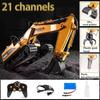 Huina 550HD 1:14-канальный радиоуправляемый экскаватор из сплава 21 канал, металлическая версия, 2,4 ГГц, беспроводной, большой строительный транспорт, игрушки-экскаваторы