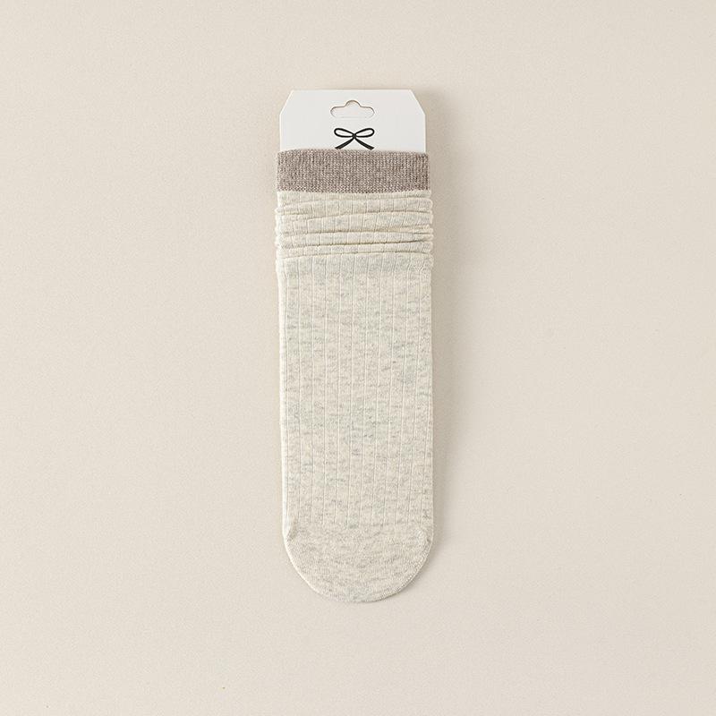 Женские осенне-зимние носки до середины икры, цветные хлопковые носки, бесшовные длинные махровые носки до икры и послеродовые носки