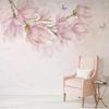Custom 3D Wallpaper Murals Hand Painted Pink Flowers Wall Art Mural Pastoral Bedroom Living Room Photo Wall Papers Home Decor