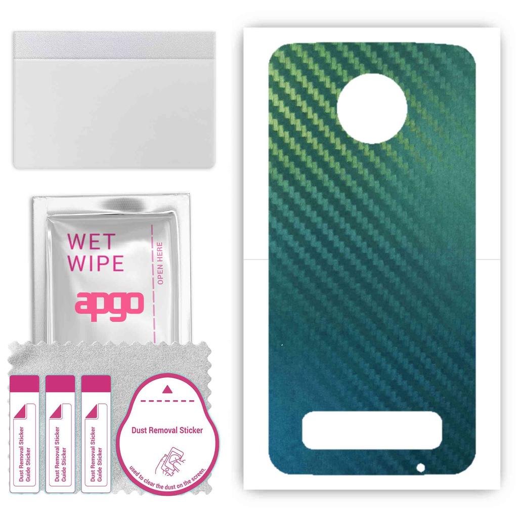 apgo Защитная наклейка на заднюю панель, совместимая с Motorola Moto Z3 Play, пленка для обертывания, фольга, винил - Pattern Carbon Chameleon CAKA1