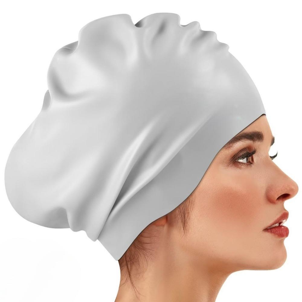 Утолщенный дизайн Водонепроницаемая шапочка для плавания Мягкая шапочка для снорклинга Шапка для серфинга Силиконовый головной убор для плавания Женщины