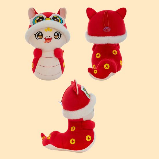 Год змеи кукла китайский зодиак змея плюшевая игрушка 2025 милый мягкий плюшевый зверек для детей взрослых зодиак змея фэн-шуй украшение символ удачи