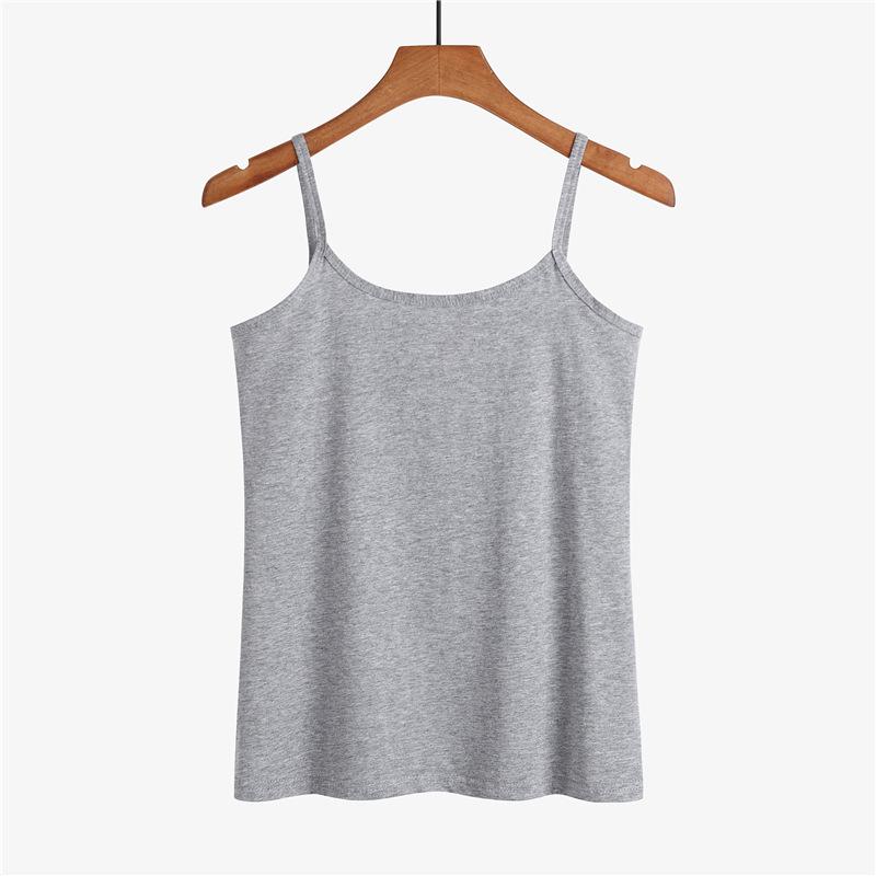 Women's Black 95% Cotton Camisole Vest, Sexy Back, Large Size, Solid Color - Ideal As Outerwear for Spring & Summer