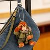 Брелок Обезьянка Милая Обезьянка Акриловый Шарм 2D Обезьянка Держит Плюшевую Игрушку Подвеска для Рюкзака Сумки Ключей Автомобиля