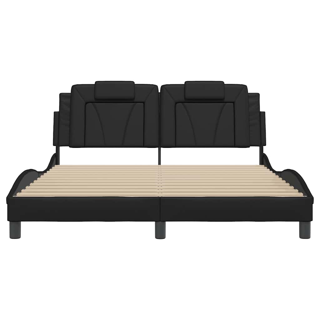 Viana Bed Frame without Mattress Black 160x200 cm Faux Leather