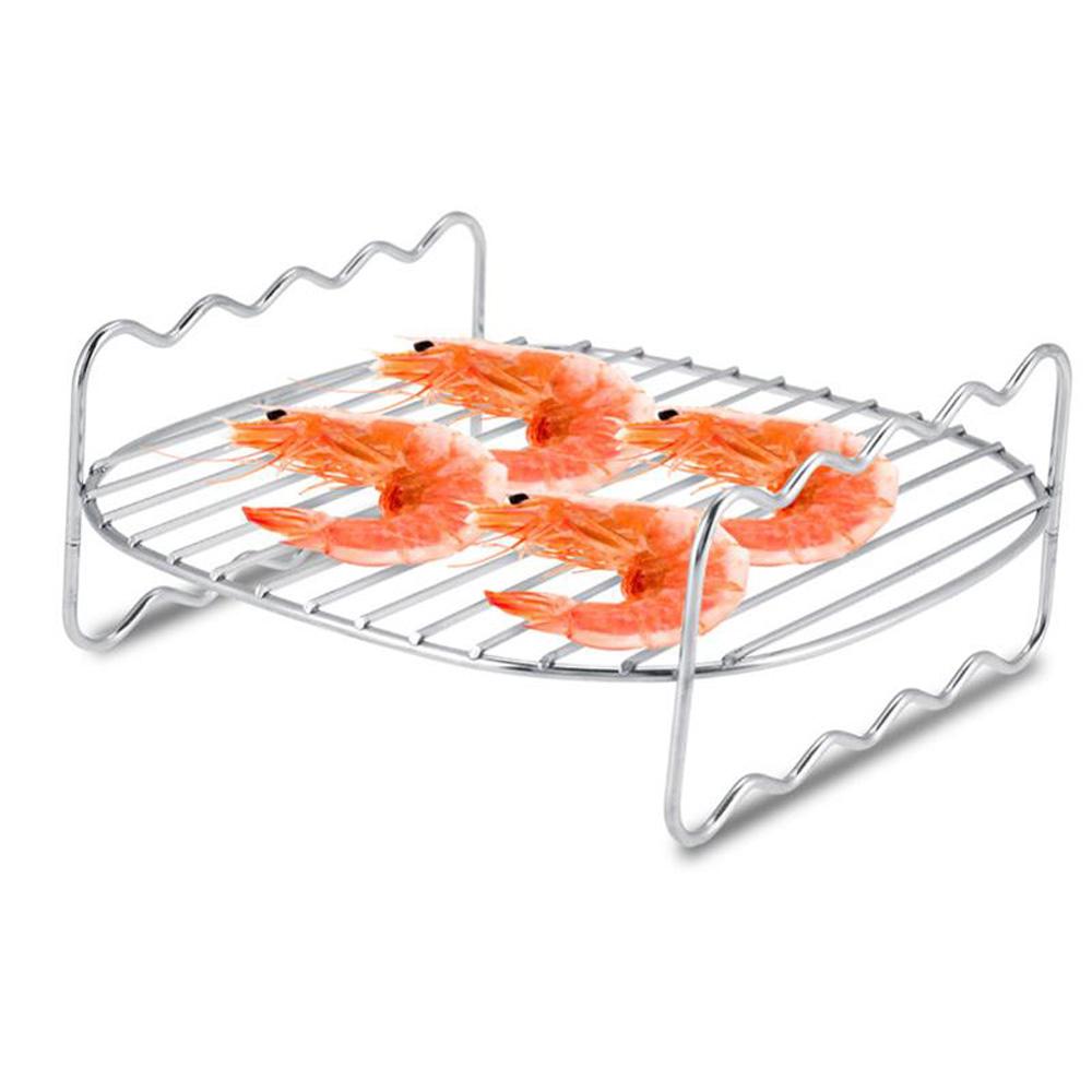 Double Layer Home Holder Air Fryer Accessories Baking Tray Barbecue Rack Air Fryer Rack Grill