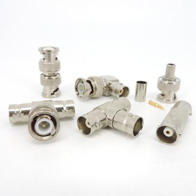 2-канальный BNC-штекер, гнездо, правый угол, штекер BNC, гнездо, гнездо, разветвитель типа T, коаксиальный кабельный разъем RG59 Q9, преобразователь q1