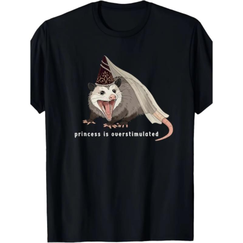 Fun Cartoon Animal Mouse Pattern Print Men's T-shirt Summer Men's and Women's Casual Fashion Tops Men's Short Sleeve T-shirt Oversize Clothing