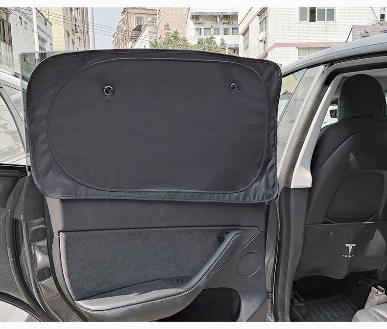 Солнцезащитный козырек для конфиденциальности Tesla Model 3/Y: Непрозрачная защита бокового окна с присоской - Теплоизоляция и защита от подглядывания