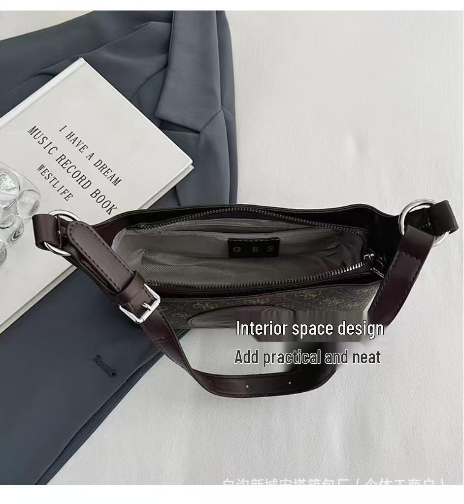 Trendy High-End Women's Niche Fashion Shoulder Crossbody Bag with Versatile Print Letter Design