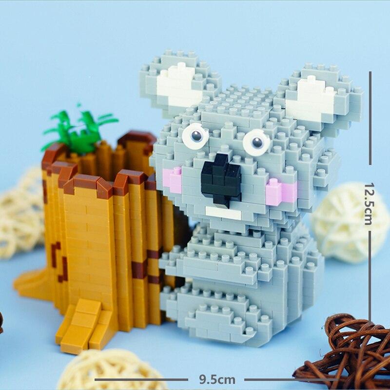 LOZ 9212 мир животных коала медведь дерево ручка контейнер 3D DIY мини алмазные блоки кирпичи строительная игрушка без коробки