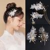 1pc/2pcs Elegant Classical Style Dragonfly Traditional HANFU Chinese Tassel Hairpin Headwear Hair Cl
