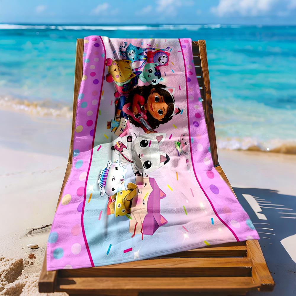 Cartoon Cute Gabbys7 Beach Towel Quick-Dry Soft Microfiber Comfortable Lightweight