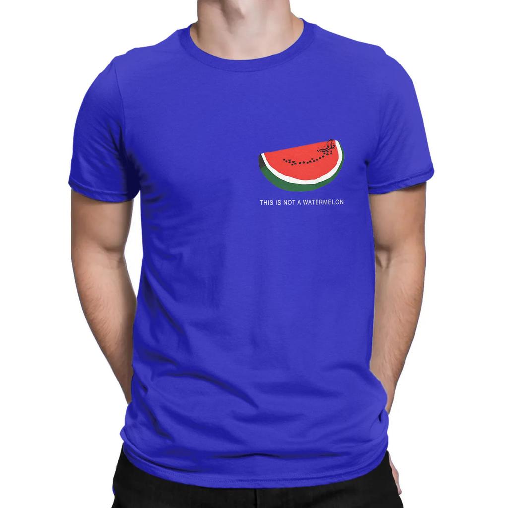 Watermelons Palestined Men's T Shirt Vintage Tees Short Sleeve Round Neck T-Shirt 100% Cotton Gift Idea Tops