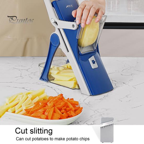 Регулируемый овощерезка-слайсер из нержавеющей стали с противоскользящей прокладкой, многофункциональный кухонный измельчитель, съемная конструкция для дома, ресторана, пекарни