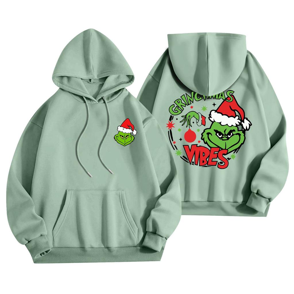 Женская мода, легкий женский свитер с длинными рукавами и карманами, рождественская толстовка с капюшоном