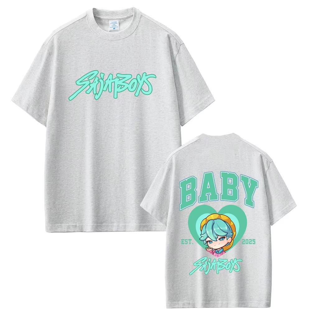 Фильм K-pop Охотники на демонов Saja Boys Футболки с двусторонним принтом Мужская Женская Одежда Мода Мультяшный Тренд Оверсайз Уличная Одежда Топ