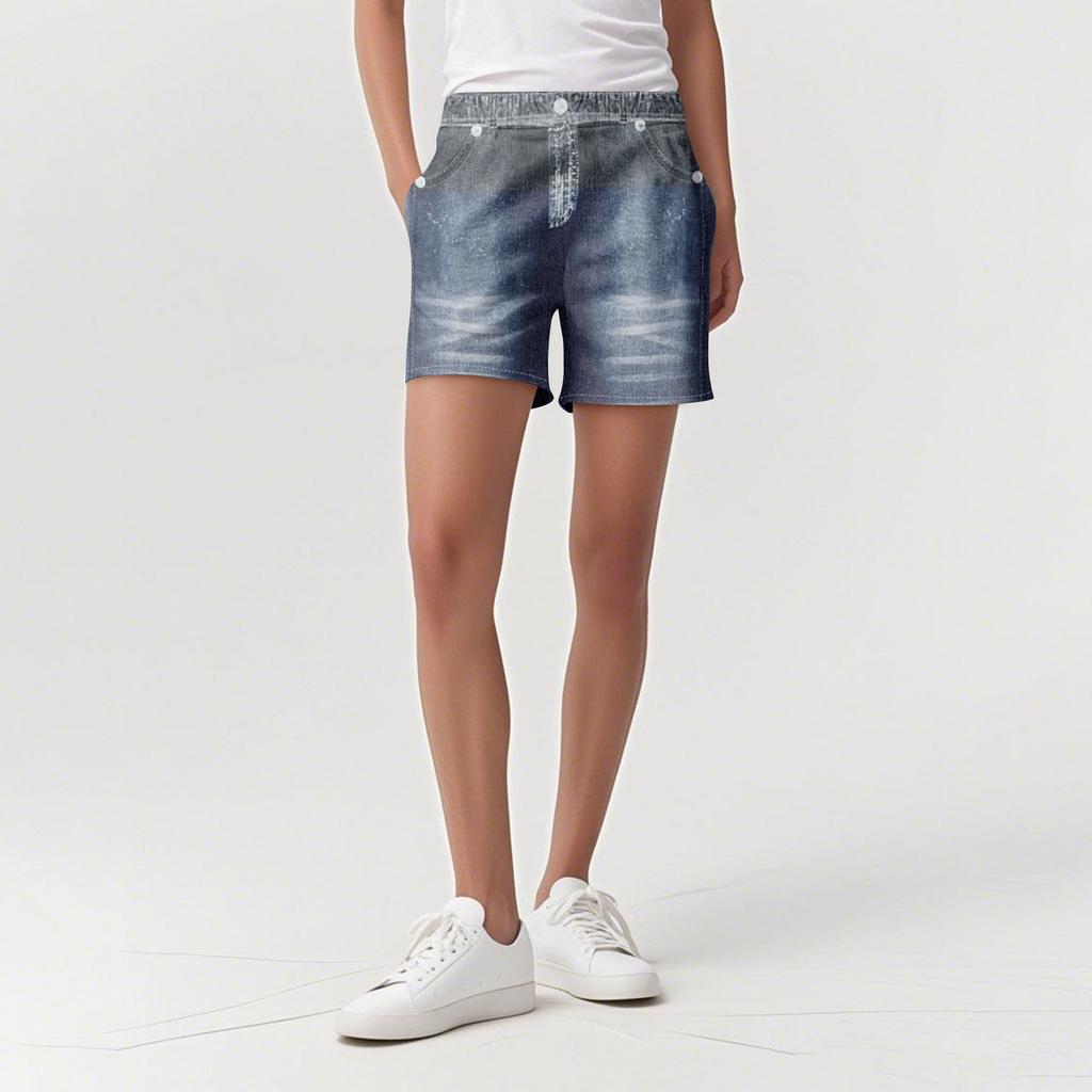 Женские повседневные спортивные брюки, джинсы с принтом, джинсовые брюки