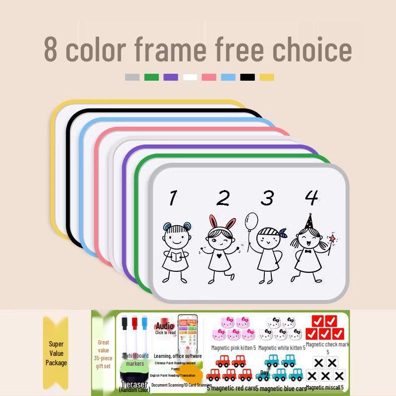 Двусторонняя магнитная мини-доска: Стираемая настенная доска для записей, преподавания и рисования