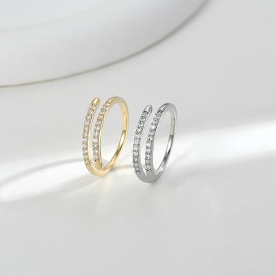 Регулируемое женское кольцо геометрической формы C-образной формы, простое, чистое, стиль Ins, для девушек, для летнего пляжного отдыха, ювелирное украшение, кольцо на палец, ювелирное украшение для свадебной вечеринки