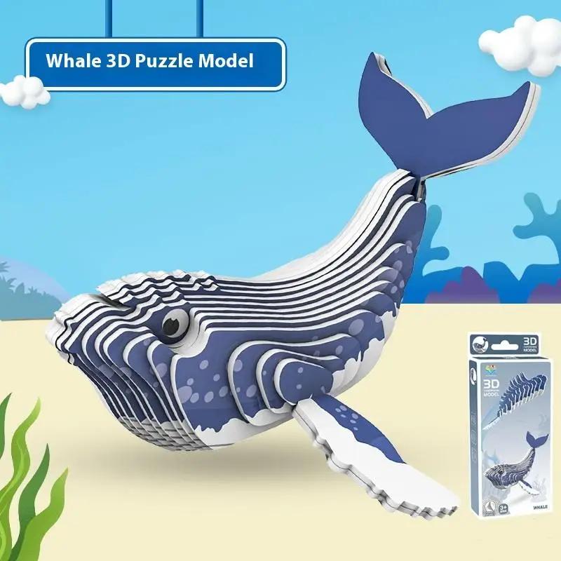 1 Набор Сделай сам Ручная сборка Модель Игрушка 3D Пазл Животное Нарвал Развивающие Пазлы Морское Животное Бумага Игрушки Монтессори