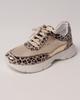 Women's Summer Sneakers 707637 36 Beige Leopard Textile Leather