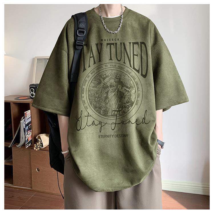 Летняя мужская футболка с коротким рукавом и принтом в виде граффити на английском языке, модная хлопковая футболка, модный брендовый топ