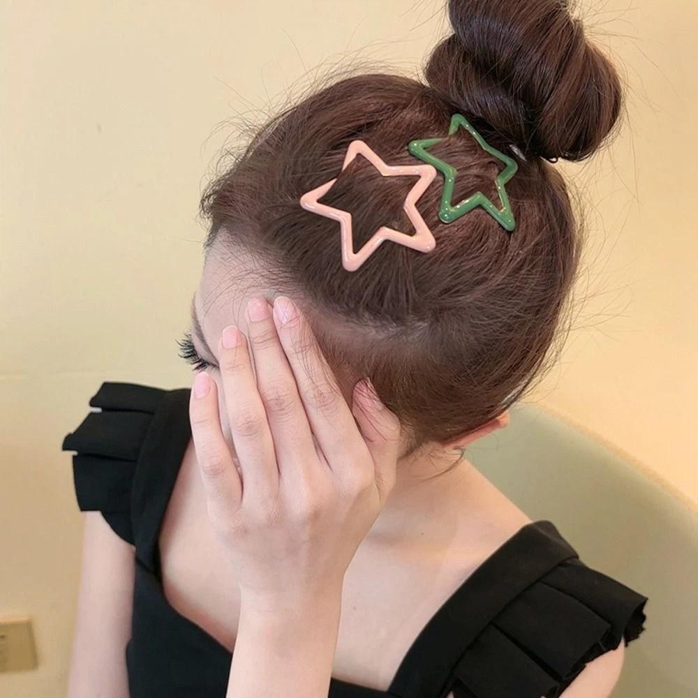Hollow Side Barrettes Zinc Zinc Alloy Y2k Hairpin Personalized Star BB Hair Clip Travel