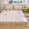 1pc Washed Cotton Bed Sheets with Elastic Single/Queen/King Cartoon Style Fitted Bed Sheet Sabanas Matrimoniales Sheets for Bed