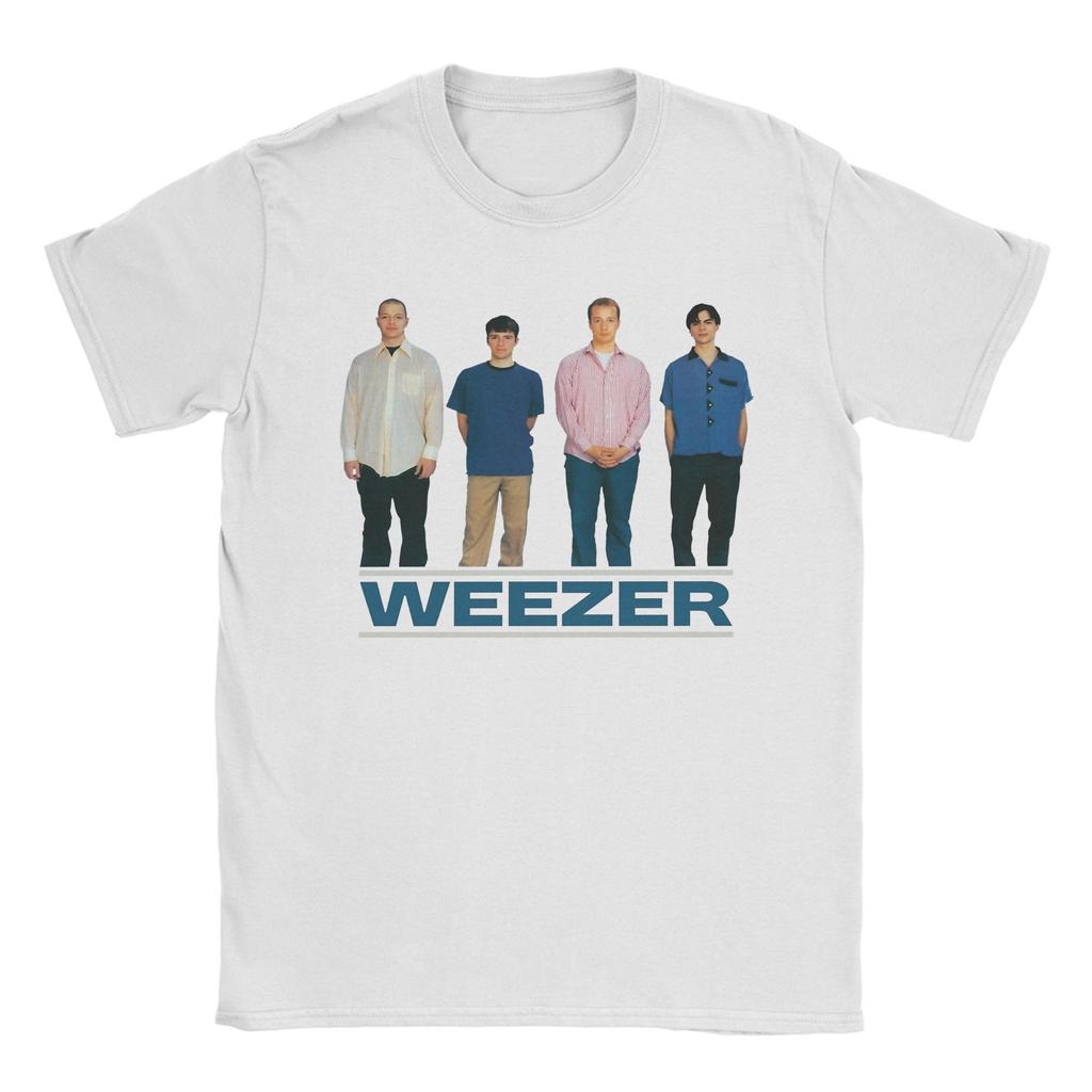 Streetwear Weezers Blue Album Anniversary Cover T Shirt Men Cotton Short Sleeve Round Neck Summer Top Tee