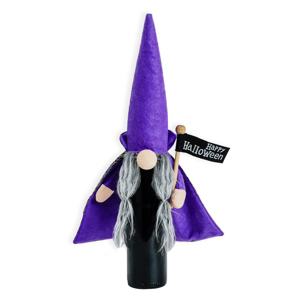 Halloween Wine Bottle Cover Decoration Black Witch, Wine Bottle Cover Decoration Gift Table Decoration