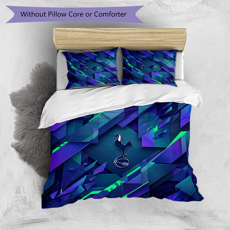 Tottenham Hotspur Pattern Printed 3PCS Bedding Set Soft Skin-Friendly Washable Duvet Cover & Pillowcases Set All Season Bedroom