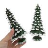 15/20/25CM Mini Christmas Tree Ornament Miniature Snow Xmas Tree Resin Statue Figurine Home Office Holiday Party Decoration