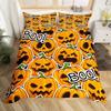 Thanksgiving Day Pumpkin King Queen Bedding Set Kids Cartoon Autumn Duvet Cover Fall Leaf Comforter Cover Polyester Quilt Cover