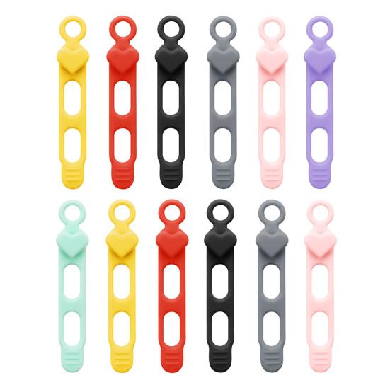 3/5/7/12/18/24Pcs Silicone Cable Tie Earphone Phone Charger Computer Power Cord Bundling Strap Reusable Elastic Wire Management Organizer Wrap