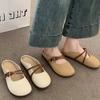 Mary Jane Bag Head Half Slippers Women's Summer Wear Versatile 2025 New Flat Bottom One Pedal Half Support Single Shoes Soft Sole