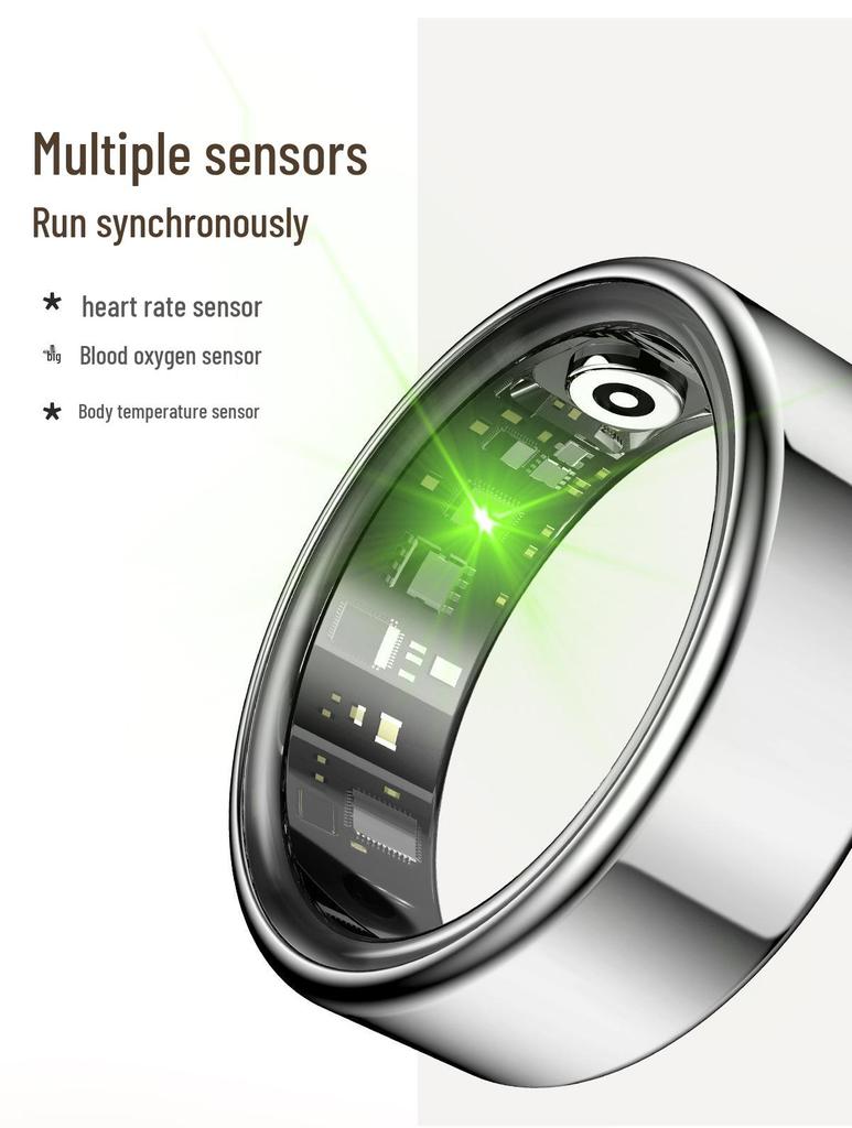 Умное кольцо: Мониторинг сна, сердечного ритма, кислорода и давления в крови с отслеживанием физической активности и удаленным управлением камерой