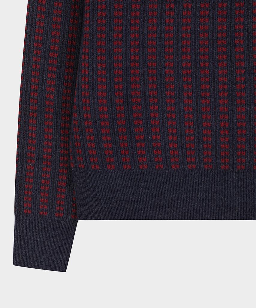 BROOKS BROTHERS Rip Stripe Dot Sweater (Burgundy) (Bbwrmm3907Eew)