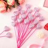 5/10pcs Party Cake Toppers Table Decorations Supplies Heart Artificial Plants Wedding Flower Bouquet