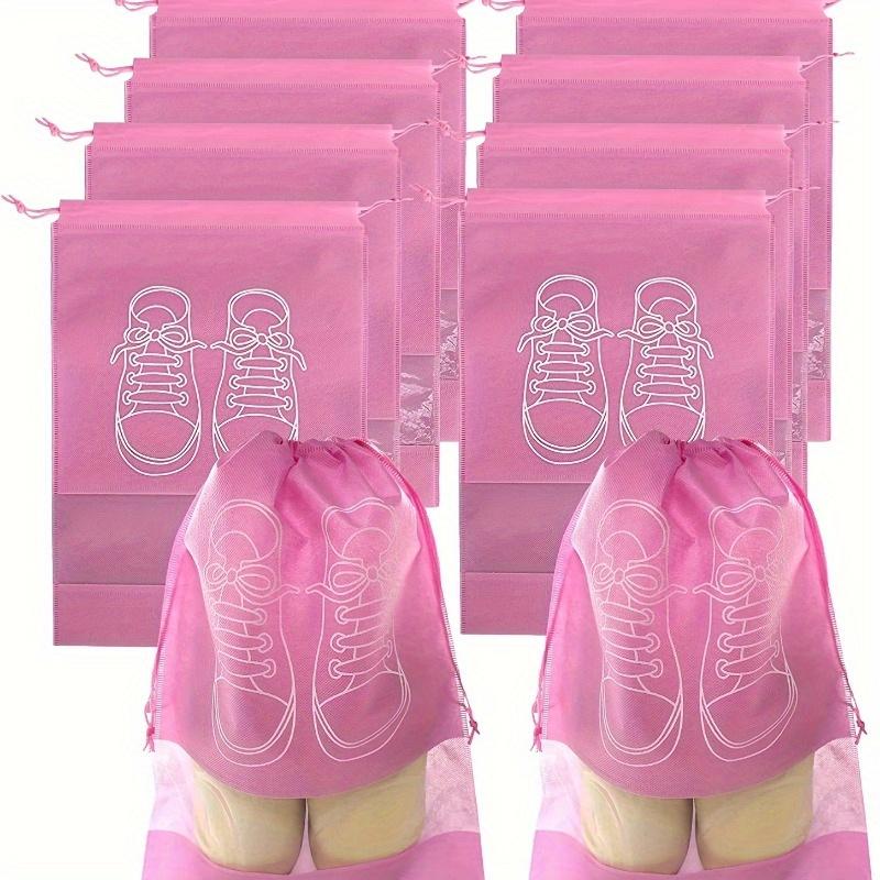 10pcs Ultra-Lightweight Waterproof Transparent Non-Woven Shoe Storage Bags for Travel & Home Organization