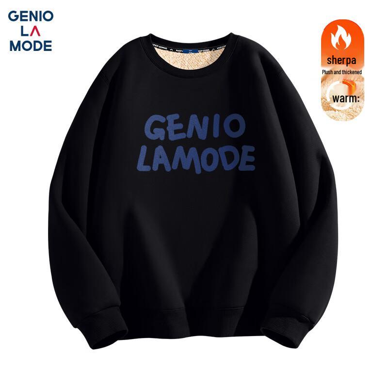 GENIOLAMODE Men's Fleece-Lined Crew Neck Sweatshirt