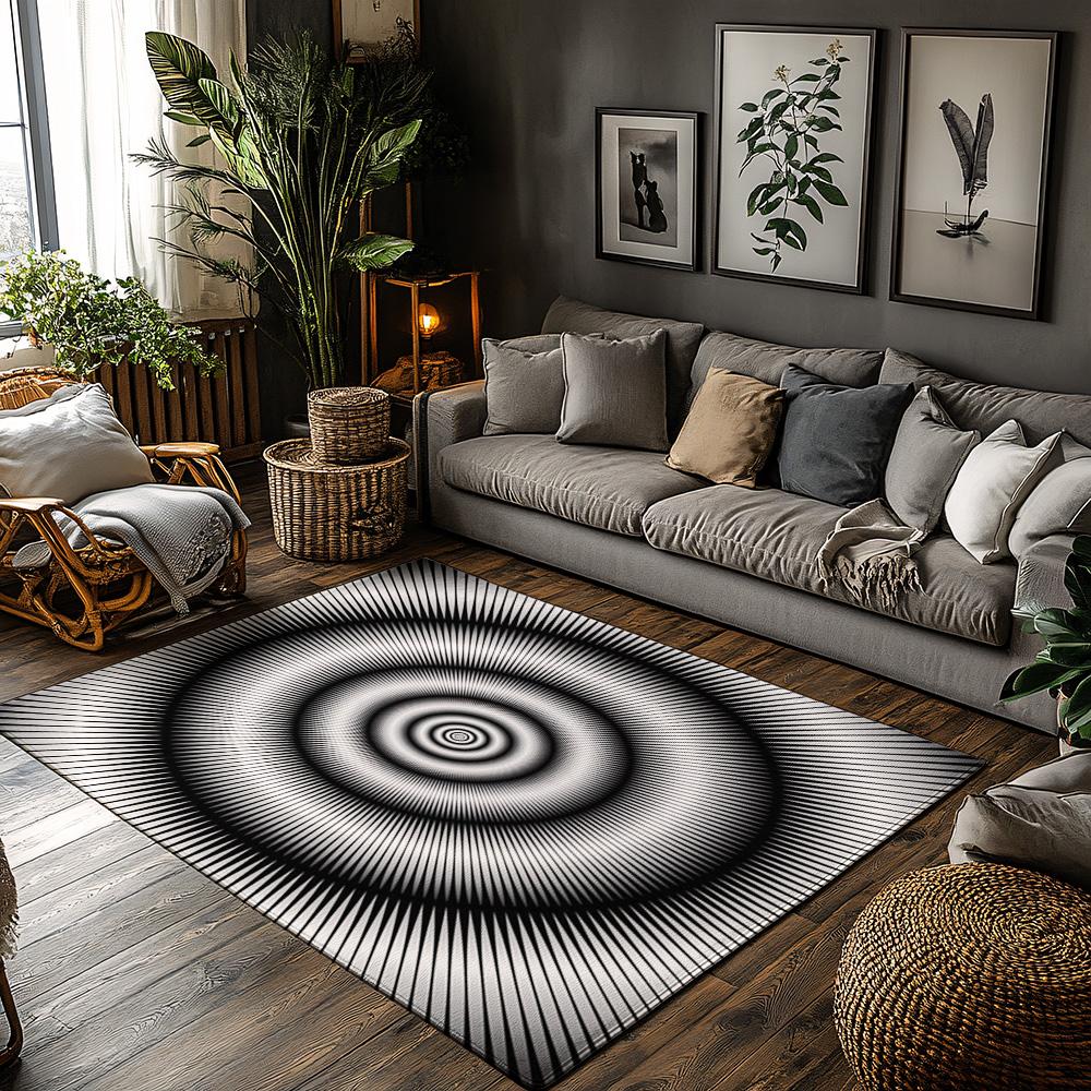 Tuniu Geometric Modern Abstract Eye Floor Carpet Rug Mat Non-Slip Home Decor