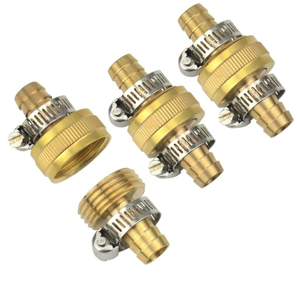 Набор из 3 штук Садовый латунный соединитель для шланга Ремонтный комплект Коннектор для шланга для внутреннего диаметра 1/2