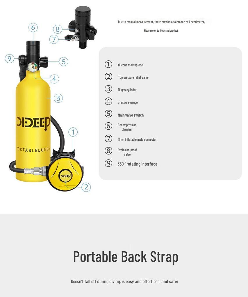DIDEEP X4000Pro 1L Portable Underwater Breathing Apparatus
