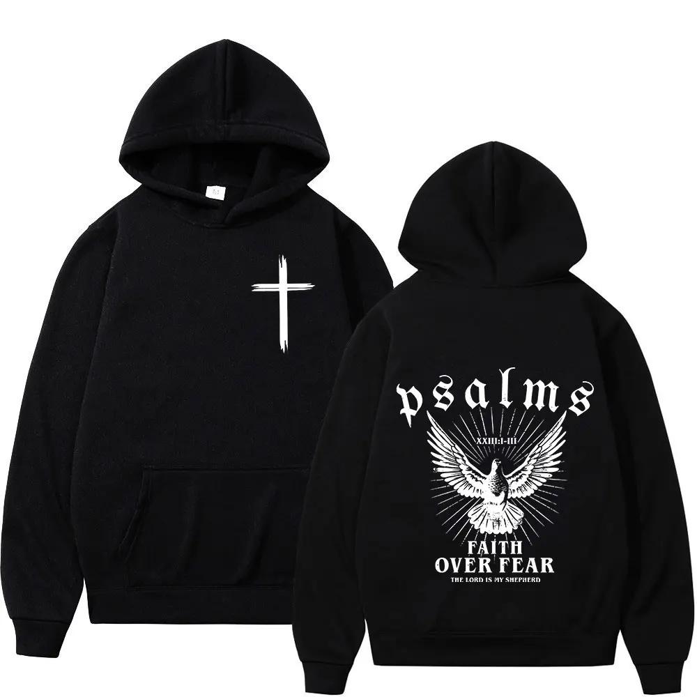 Christian Jesus Faith Over Fear Bibbia Versetto Felpe da uomo Donna Felpe di alta qualità Moda Pullover vintage Streetwear